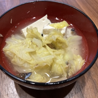 鯖缶で！白菜と豆腐のスープ！